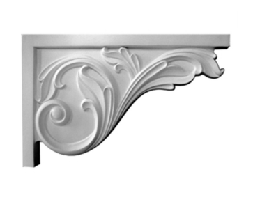 11 3/4in.W x 7 3/4in.H x 3/4in.D Large Acanthus Stair Bracket, Right